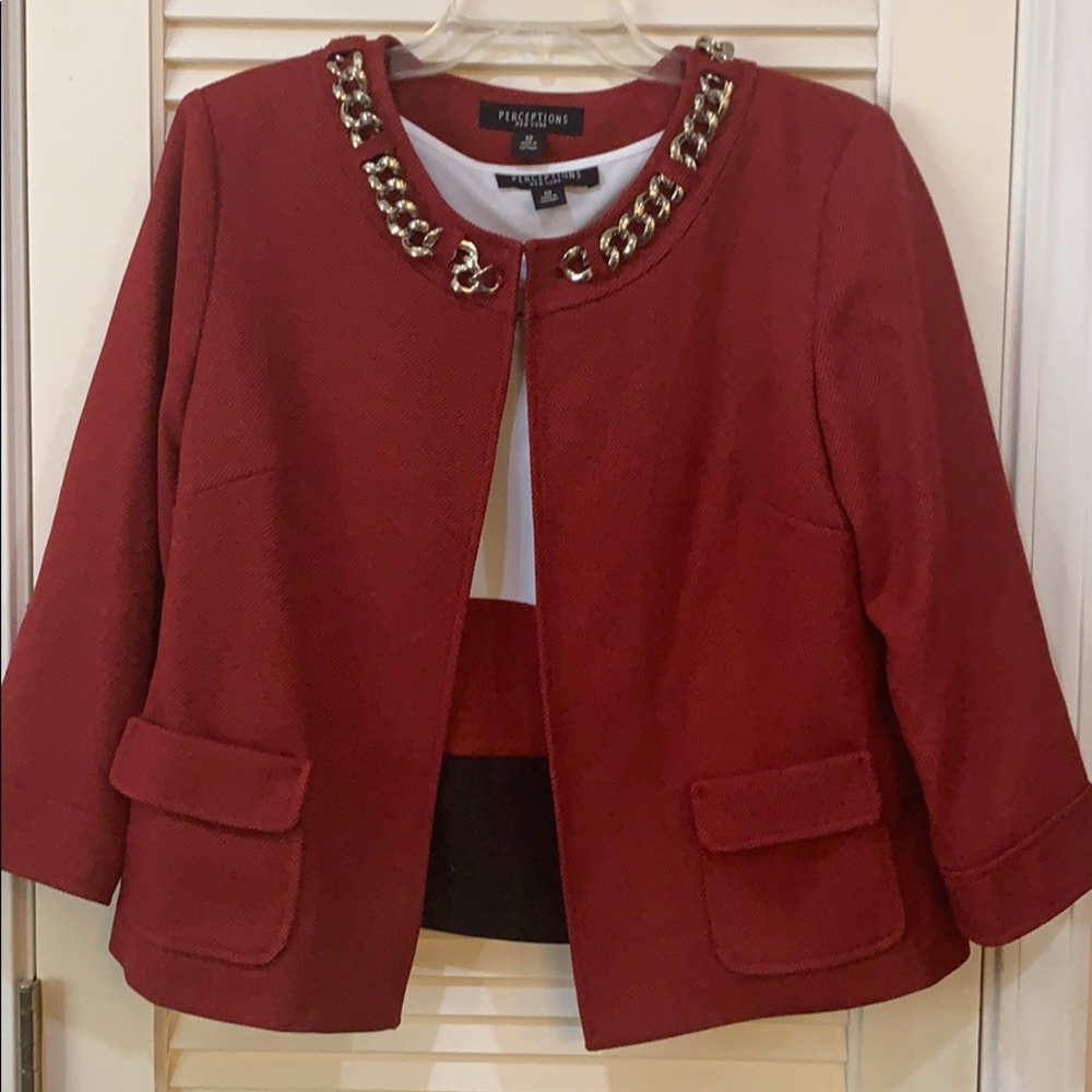 Tri color Jacket and shell top